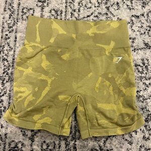 Gymshark Olive Patterned Athletic Shorts